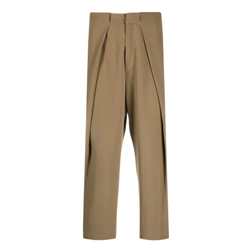 Balmain , Green Short Chinos with Tonal Stitching and Buttoned Back Pockets ,Green male, Sizes: