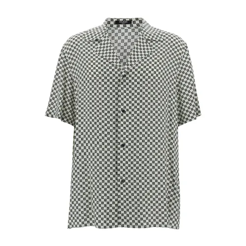 Balmain , Grey Mini Monogram Pyjama Shirt ,Gray male, Sizes: