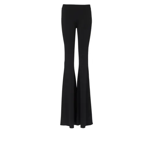 Balmain , High-waisted flared trousers ,Black female, Sizes: