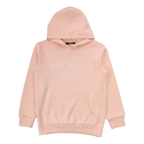 Balmain , Kids Hooded Sweatshirt ,Pink male, Sizes:
