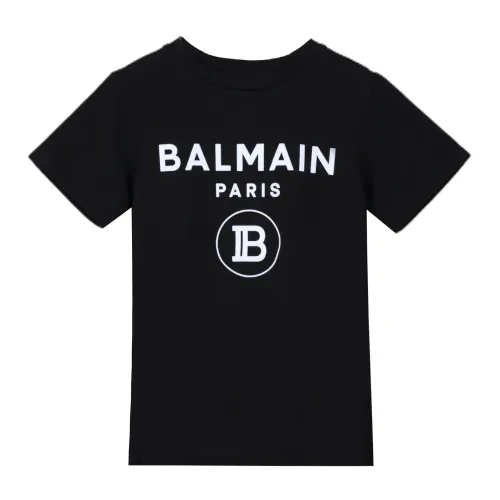Balmain , Kids T-Shirt ,Black female, Sizes: