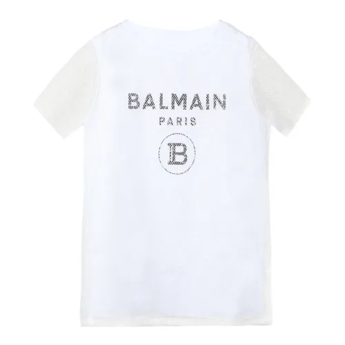 Balmain , Kids T-Shirt ,White female, Sizes: