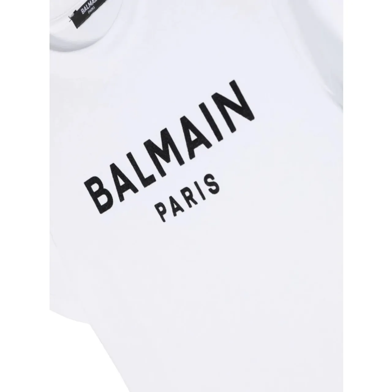 Balmain , Kids White Cotton T-shirt 3D Logo ,White male, Sizes: