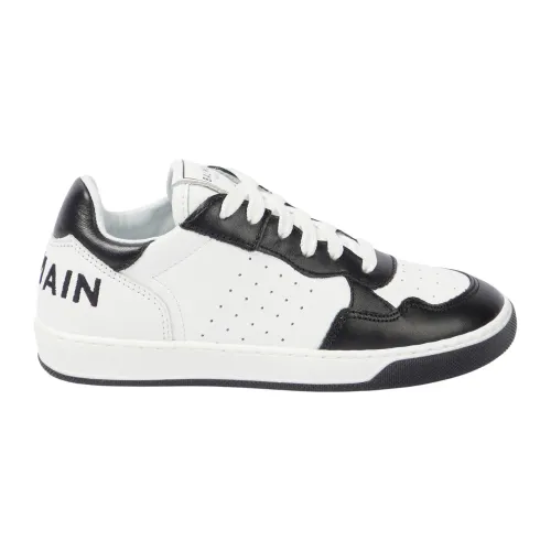 Balmain , Kids White Sneakers with Logo ,White unisex, Sizes: