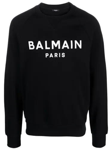 Balmain logo-print cotton sweatshirt - Black