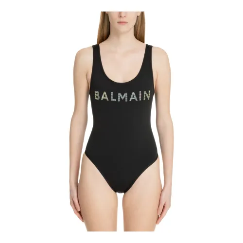 Balmain , Logo Swimsuit ,Black female, Sizes: