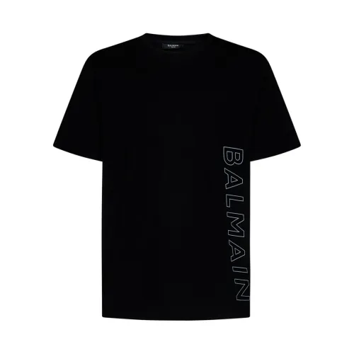 Balmain , Logo T-Shirt ,Black male, Sizes: