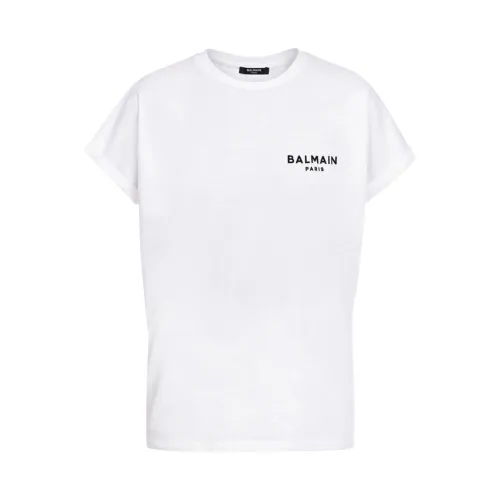 Balmain , Logo T-shirt ,White female, Sizes: