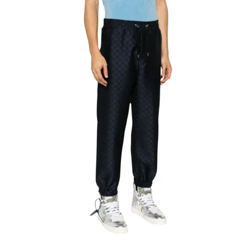 Balmain , Marine Monogram Sport Track Pants ,Blue male, Sizes: