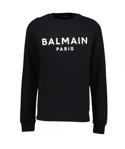 Balmain Mens Paris Classic Logo Black Sweatshirt