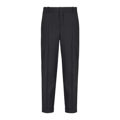 Balmain , Monogram wool trousers ,Black male, Sizes: