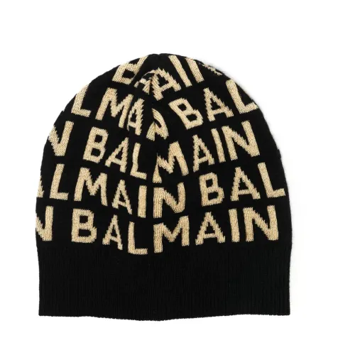 Balmain , Multicolored Wool Blend Kids Hat ,Black female, Sizes:
