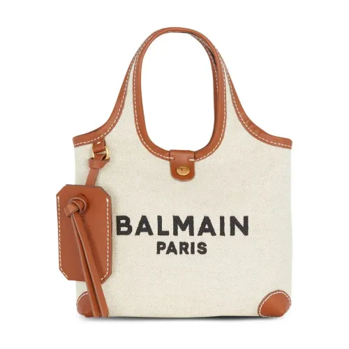 Balmain , Naturel Brown Grocery Bag B-Army Piccola ,Beige female, Sizes: ONE SIZE