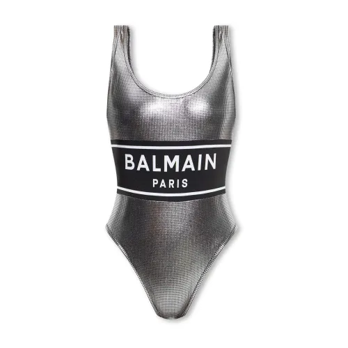Balmain , One-piece swimsuit ,Gray female, Sizes: