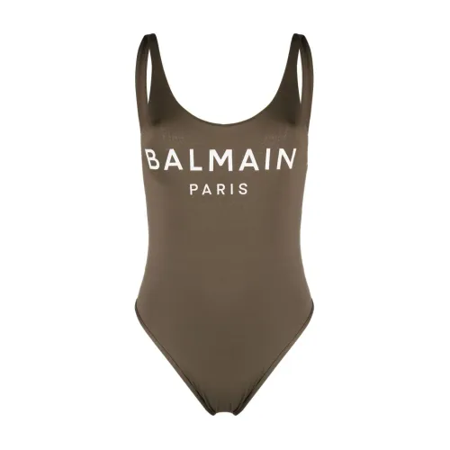 Balmain , One-piece Swimsuit ,Green female, Sizes: