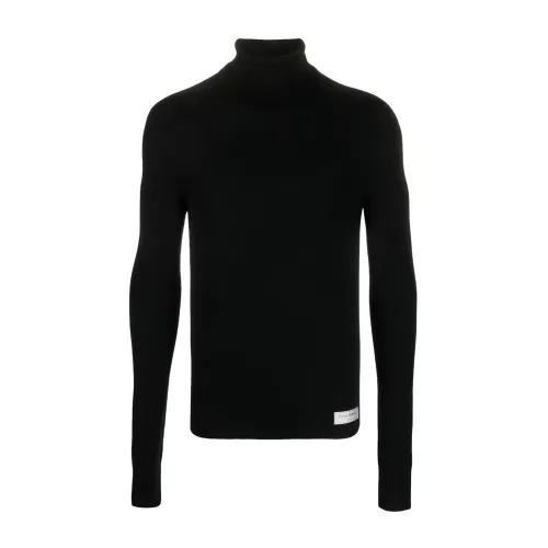 Balmain , Pb wool turtleneck sweater ,Black male, Sizes: