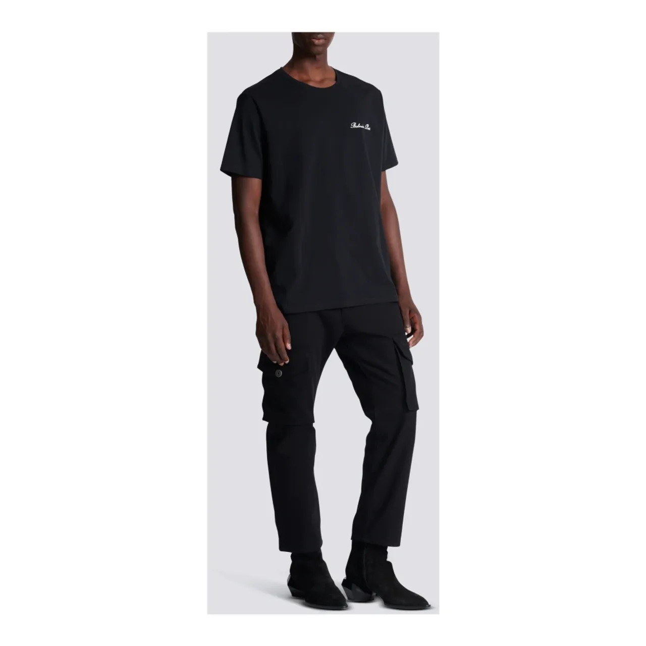 Balmain , signature T-shirt ,Black male, Sizes: