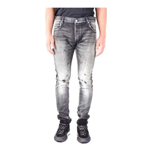 Balmain , Slim-Fit Denim Jeans ,Gray male, Sizes:
