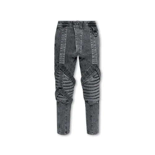 Balmain , Slim-fit Jeans ,Gray male, Sizes: