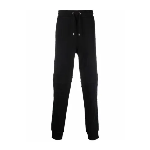 Balmain , Stylish Black Cotton Logo Pants ,Black male, Sizes:
