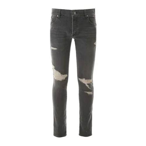 Balmain , Urban Rock Gray Denim Jeans ,Gray male, Sizes:
