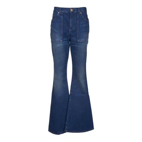 Balmain , Vintage flared denim jeans ,Blue female, Sizes: