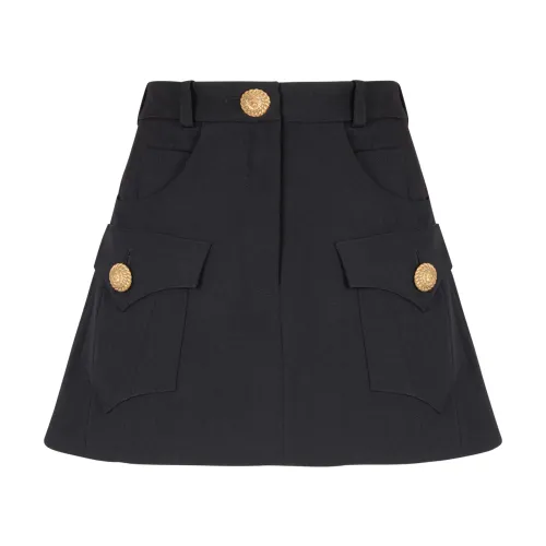 Balmain , Western A-line skirt ,Black female, Sizes: