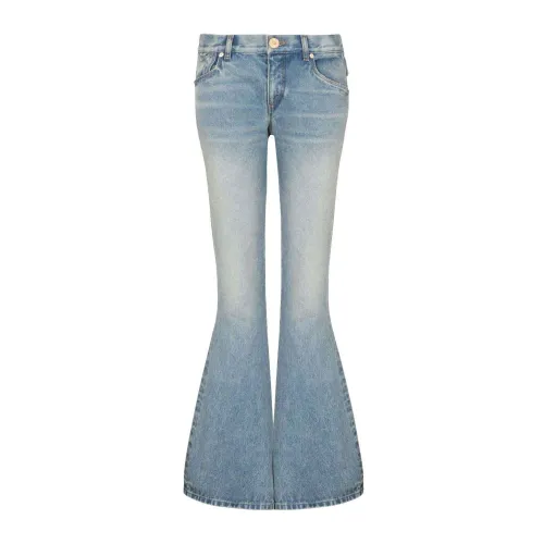 Balmain , Western low-rise bootcut denim jeans ,Blue female, Sizes: