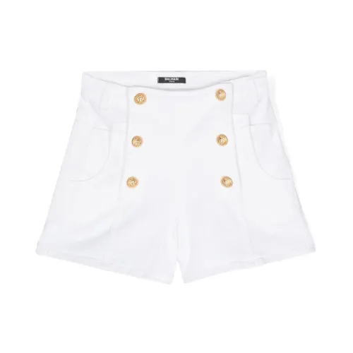 Balmain , White Shorts for Girls ,White female, Sizes: