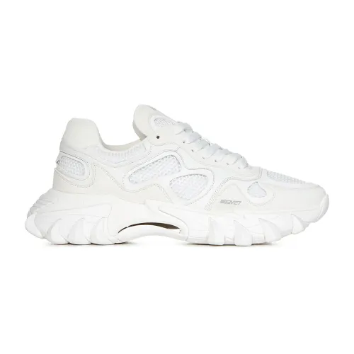 Balmain , White Sneakers with Front Lacing ,White male, Sizes:
