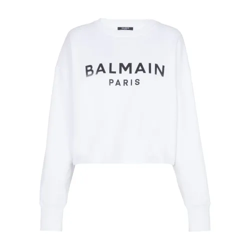 Balmain , White Sweatshirts for Women ,White female, Sizes: