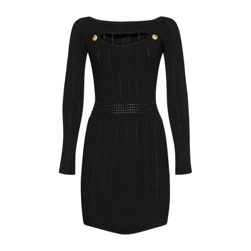 Balmain , Womens Clothing Dress Black Ss22 ,Black female, Sizes: