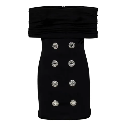Balmain , Womens Clothing Dress Black Ss24 ,Black female, Sizes: