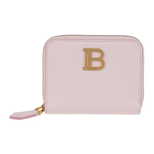 Balmain , Zipped Calfskin Wallet ,Pink female, Sizes: ONE SIZE