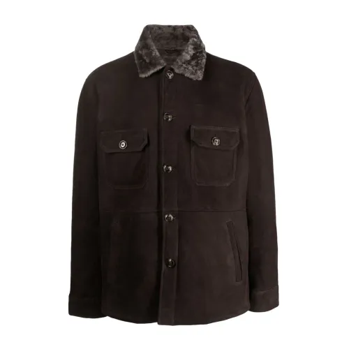 Barba , Brown Parka for Men - Stylish and High-Quality ,Brown male, Sizes: