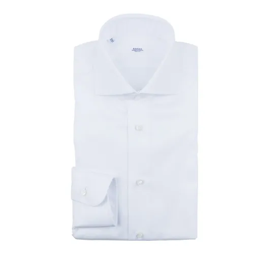 Barba , Classic White Cotton Shirt ,White male, Sizes: