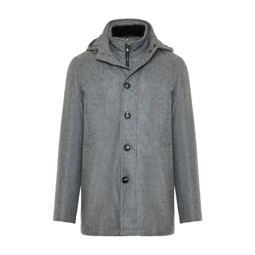 Barba , Detachable Hood Snow Coat ,Gray male, Sizes: