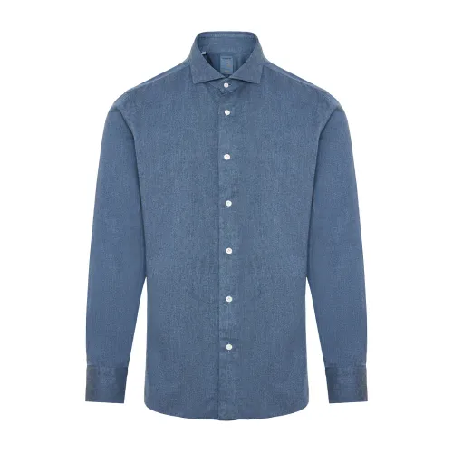 Barba , Italian Cotton Shirt ,Blue male, Sizes: