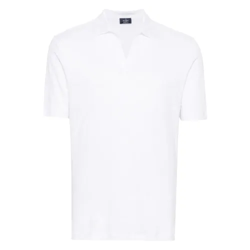 Barba , Linen Polo Shirt Made in Italy ,White male, Sizes: