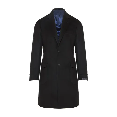 Barba , Luxury Cashmere Coat ,Blue male, Sizes: