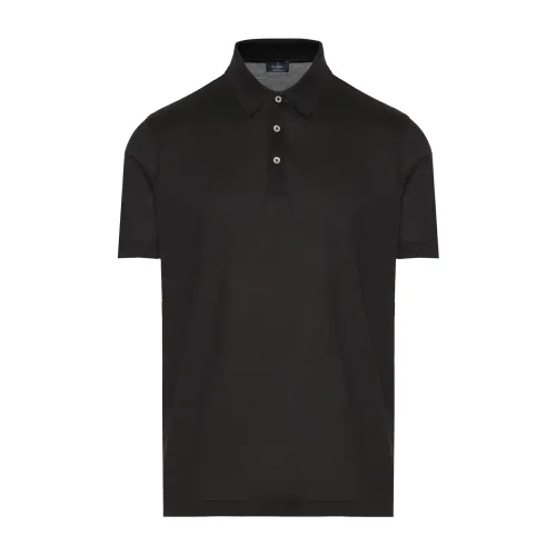 Barba , Luxury Silk Polo Shirt ,Black male, Sizes: