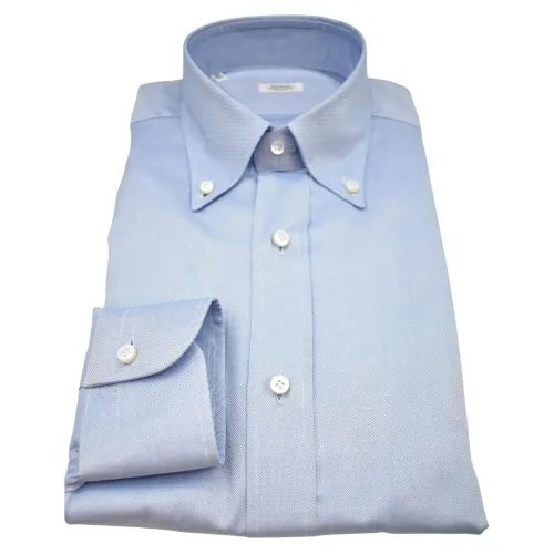 Barba , Men`s Clothing Shirts Light Blue ,Blue male, Sizes: