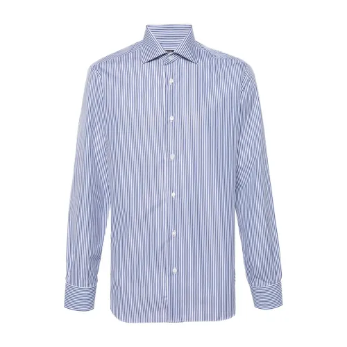 Barba , Men's Clothing Shirts White Ss24 ,Blue male, Sizes: