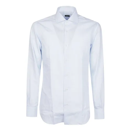 Barba Napoli , Blue Neck Shirt ,White male, Sizes: