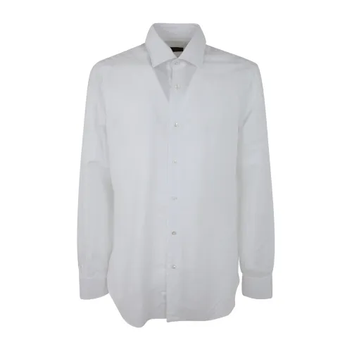 Barba Napoli , Cotton AND Linen Shirt ,White male, Sizes: