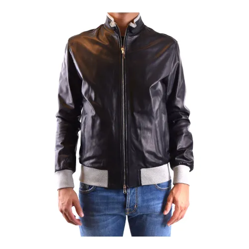 Barba Napoli , Leather Jacket ,Black male, Sizes:
