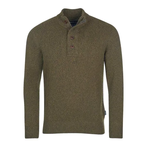 Barbour , Barbour Maglia Uomo Sid Half Zip Mkn1331Ol11 Colore Olive ,Green male, Sizes: