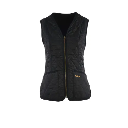 Barbour , Black Fabric Gilet with Zipper Closure ,Black male, Sizes: