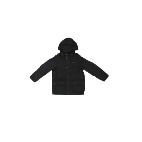 Barbour , Black Hooded Coat for Kids with Front Logo ,Black male, Sizes: