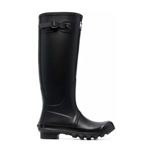 Barbour , Black Logo-Patch Low-Heel Boots ,Black female, Sizes: